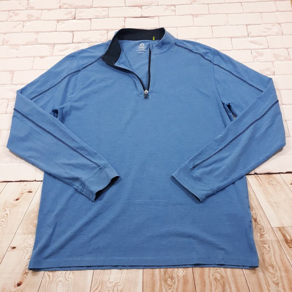 Tasc Performance Bamboo Pullover Sweatshirt 1/4 Zip Mens Large Organic Cotton‎